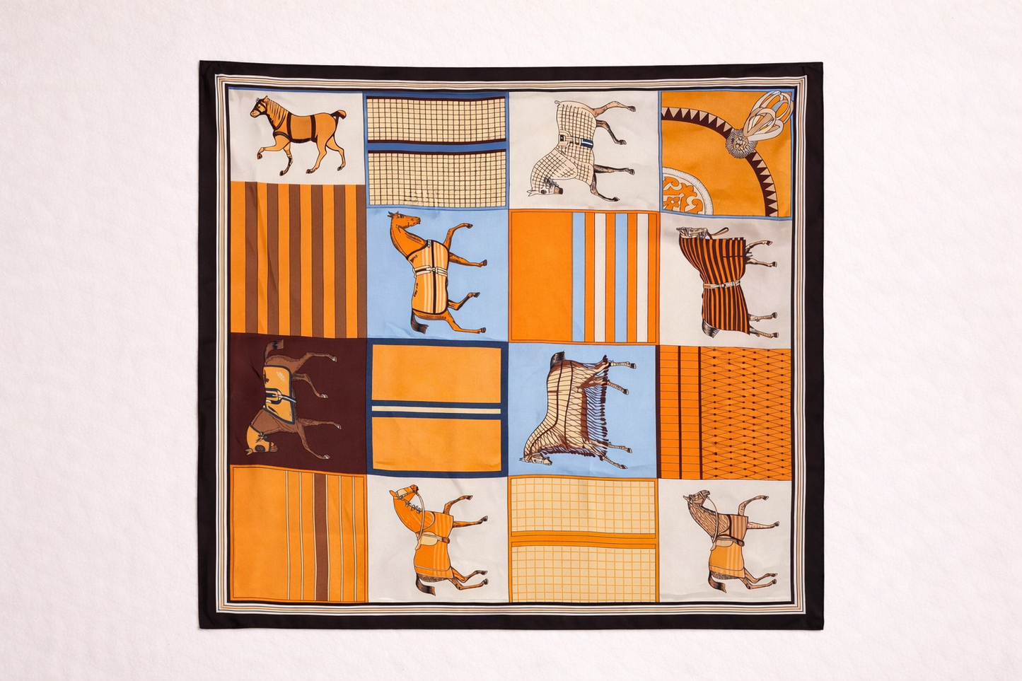 Patchwork Horse Print Square Scarf