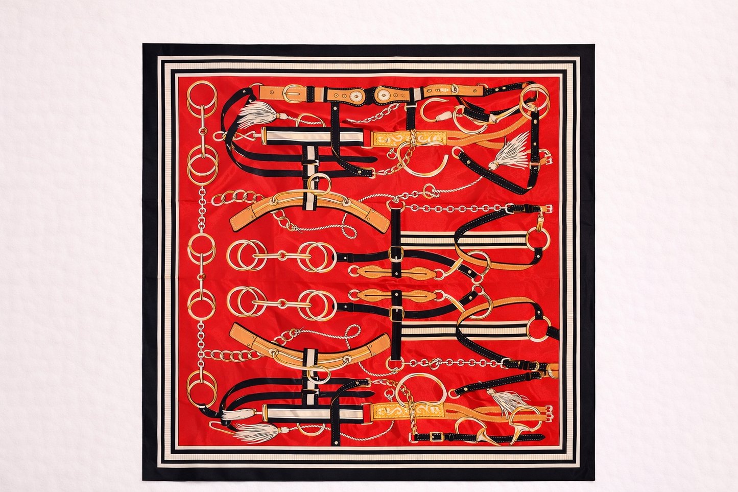 Belt & Snaffle Print Square Scarf