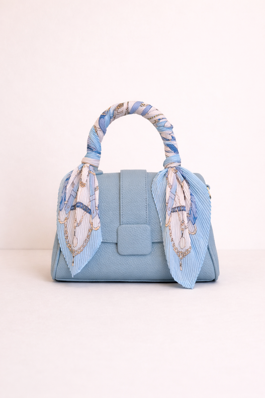 The Scarf-Handle Mini Bag – Powder Blue