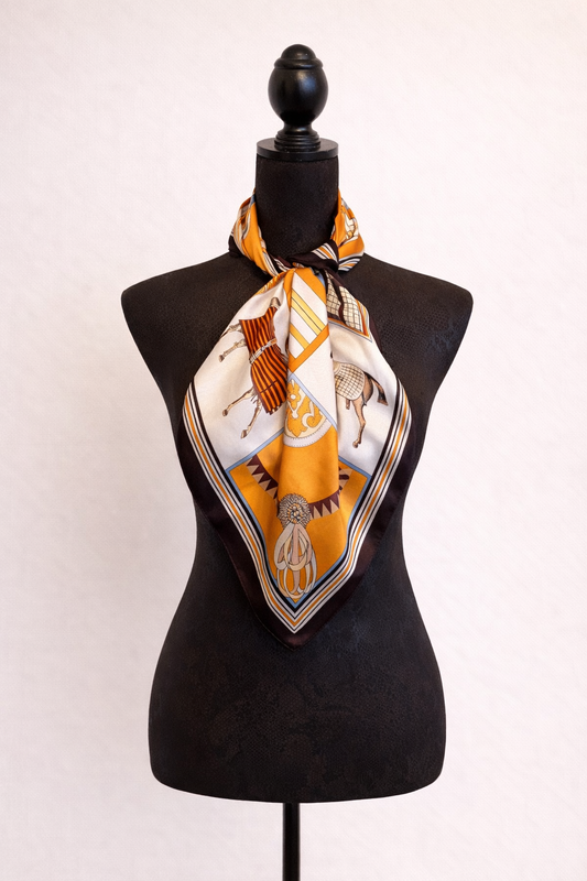 Patchwork Horse Print Square Scarf