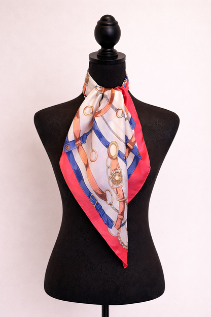 Chain Print Square Scarf