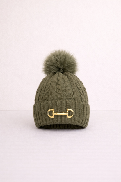 Fleece Lined Snaffle Pom Pom Hat