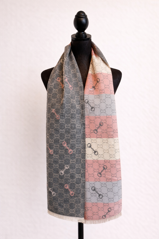 Snaffle Monogram Reversible Oversized Scarf