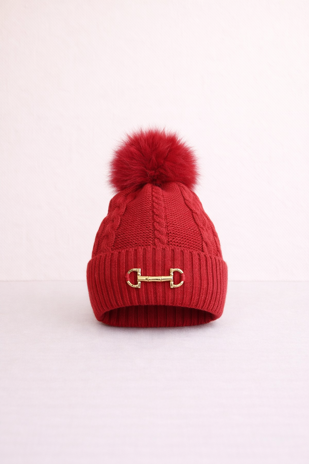 Fleece Lined Snaffle Pom Pom Hat